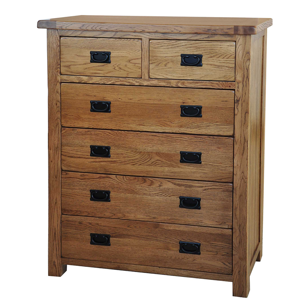 'Country Oak' Chest of Drawers (2 Over 4) - Realwoods
