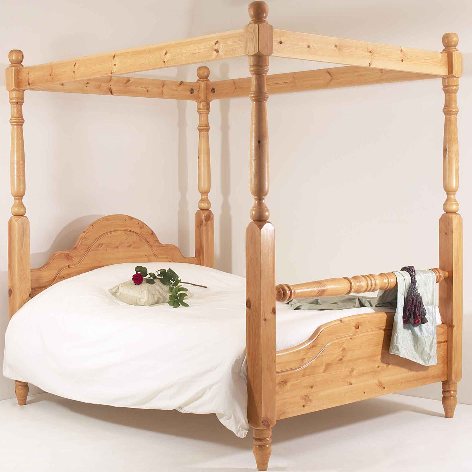 5ft Classic Rail Four Poster Bed King, King Size 4 Poster Bed