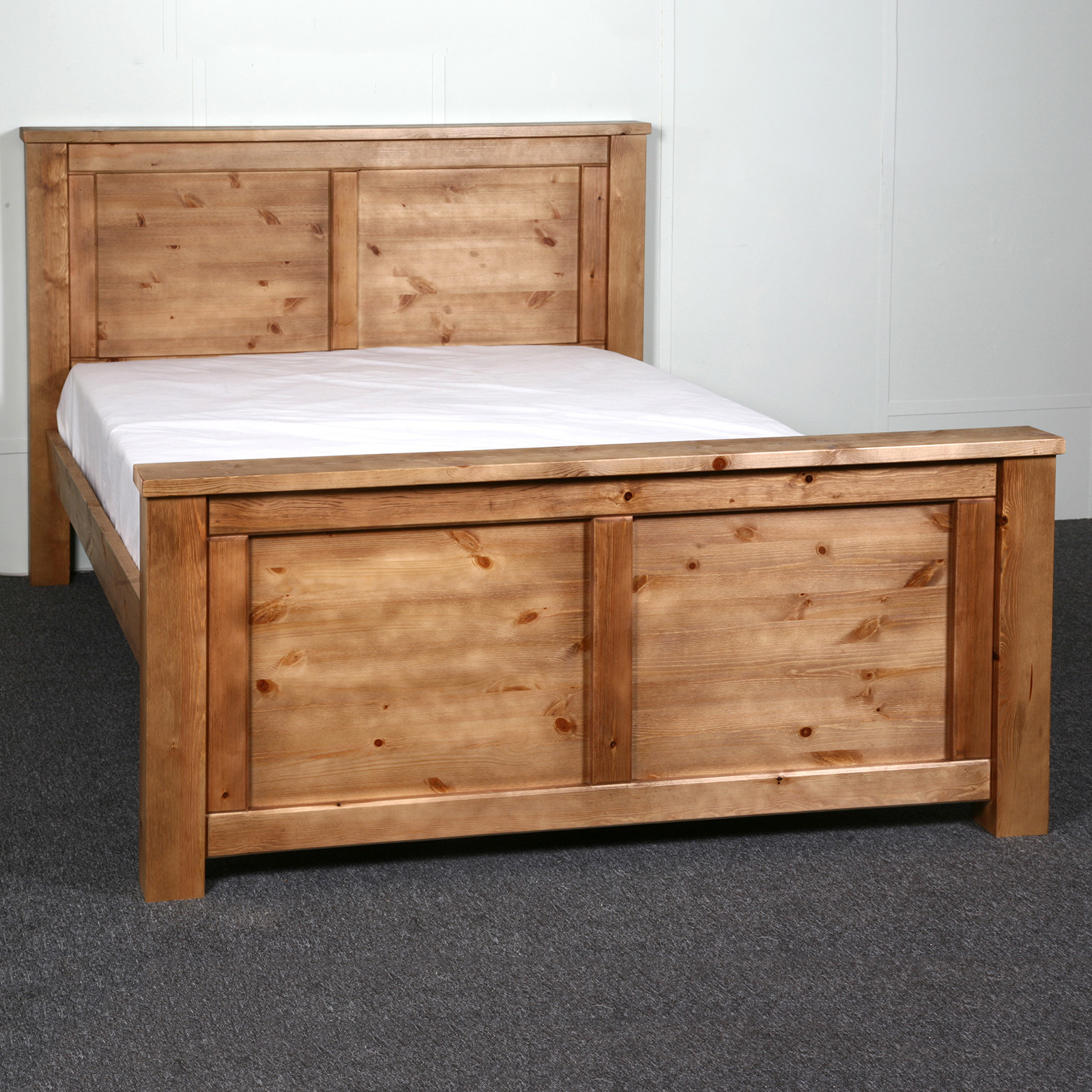 5ft Chunky Panel Bed King Size High, King Size Wood Panel Beds